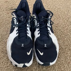 Size 14 Navy and white Nike basketball shoes